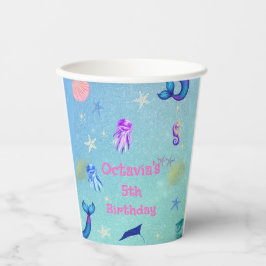 海の人魚の誕生日パーティーの下 紙コップ