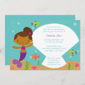 海の人魚の誕生日パーティーの招待の下で 招待状 (正面/裏面)