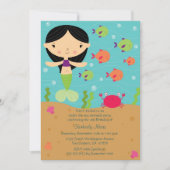 海の人魚の誕生日パーティーの招待の下で 招待状 (正面)