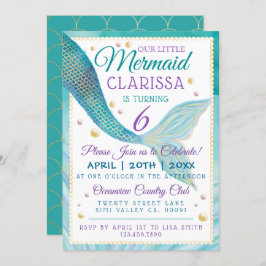 海の人魚の誕生日パーティーの招待の下で 招待状