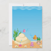 海の人魚の誕生日パーティーの招待の下 招待状 (裏面)