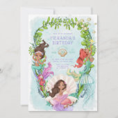 海の人魚の誕生日パーティーの招待の下 招待状 (正面)