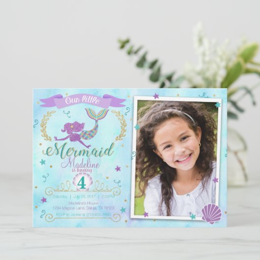 海の人魚の誕生日パーティーの招待の下 招待状 (スタンド正面)