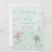 『海の人魚の誕生日パーティーの招待』の下で 招待状 (正面)