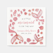 海の人魚の赤ちゃんシャワーの下 スタンダードカクテルナプキン (正面)