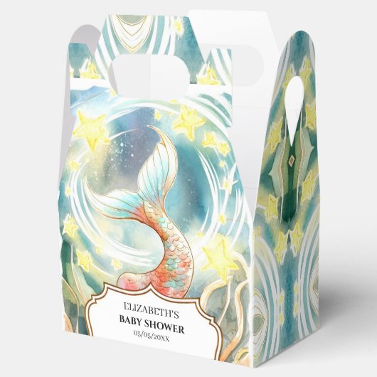 海の人魚の赤ちゃんシャワーの下 フェイバーボックス (オープン)