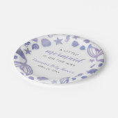 海の人魚の赤ちゃんシャワーの下 ペーパープレート (アングル)