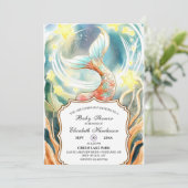 海の人魚の赤ちゃんシャワーの下 招待状 (スタンド正面)