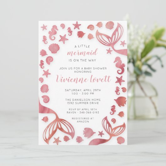 海の人魚の赤ちゃんシャワーの下 招待状 (スタンド正面)