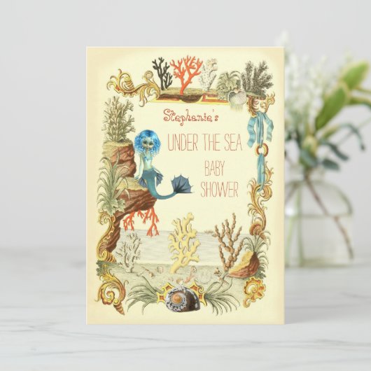海の人魚の赤ん坊のシャワーの下 招待状 (スタンド正面)