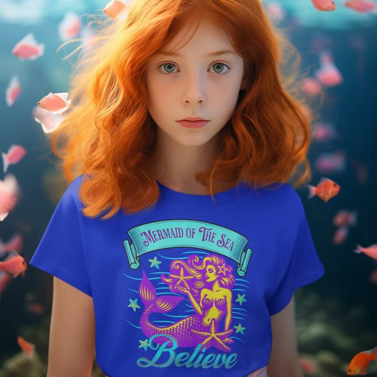 海の人魚信じ車 Tシャツ