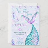 海の人魚2歳の誕生日 招待状 (正面)