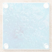 海の以下の抽象的で青い泡 ガラスコースター (裏面)