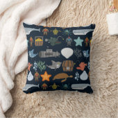 海の住民パターン1 クッション (ブランケット)