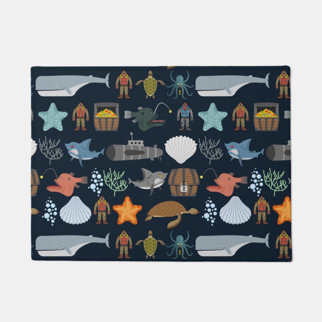 海の住民パターン1 ドアマット (正面)
