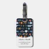 海の住民パターン1 ラゲッジタグ (裏面縦)