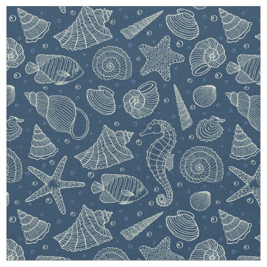 海の住民パターン2 ファブリック (クローズアップ)