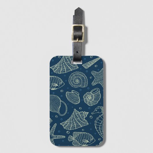 海の住民パターン2 ラゲッジタグ (正面縦)