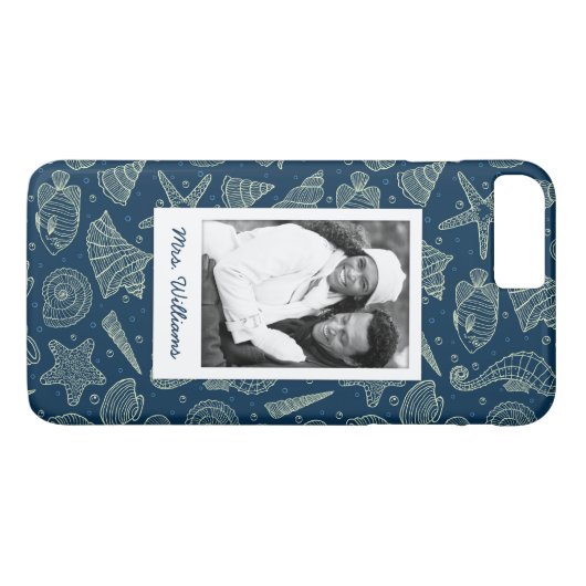 海の住民パターン|あなたの写真及び名前 Case-Mate iPhoneケース (裏面(横))