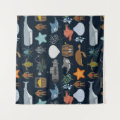 海の住民パターン タペストリー (正面)