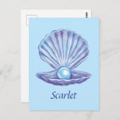 海の個人用設定の真珠（青） ポストカード (正面/裏面)