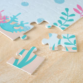 海の光の肌のトーンの下のユニコーン人魚 ジグソーパズル (側面)