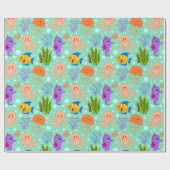 海の光沢ラッピング紙の下， 30" x 6' ラッピングペーパー (フラット)