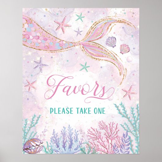 海の党の下の魔法の人魚の好意サイン ポスター (正面)