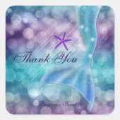 海の党の好意で魅了された人魚の尾 スクエアシール (正面)