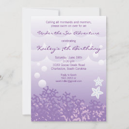 海の冒険の誕生日のパーティの招待状の下 招待状