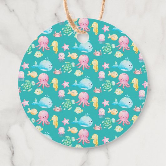 海の冒険の赤ちゃんシャワーの下で フェイバータグ (裏面)