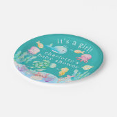 海の冒険の赤ちゃんシャワーの下で ペーパープレート (アングル)