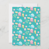 海の冒険の赤ちゃんシャワーの下で 招待状 (裏面)