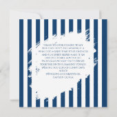 海の冒険をテーマにした子供の誕生日パーティー | ネイビーブルーとホワイトの船 サンキューカード (裏面)