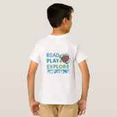 海の冒険 読書と探検の少年Tシャツ Tシャツ (裏面フル)