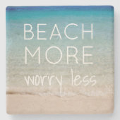 海の写真が付いているビーチのテーマのコースター ストーンコースター (正面)