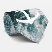 海の写真の背景の航海のないかり ネクタイ (ロール)