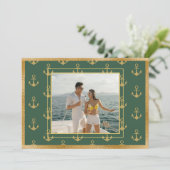 海の写真の錨のクリスマスカード シーズンカード (スタンド正面)