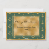 海の写真の錨のクリスマスカード シーズンカード (裏面)