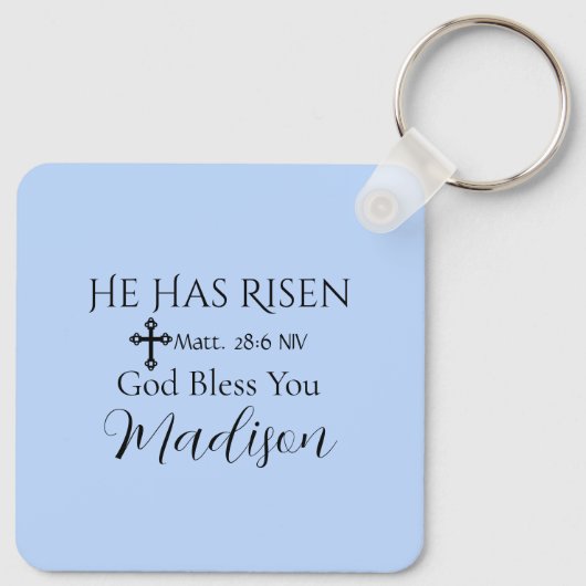 海の写真キリストが聖書の復活祭を復活させた キーホルダー (裏面)