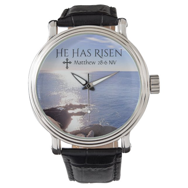 海の写真キリストが聖書の復活祭を復活させた 腕時計 (正面)