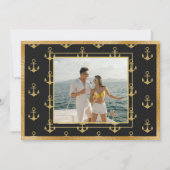 海の写真 ゴールドアンカーのクリスマスカード シーズンカード (正面)