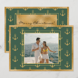 海の写真 錨のクリスマスカード シーズンカード