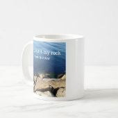 海の写真God is My Rock Bible Verse Blue コーヒーマグカップ (正面左)