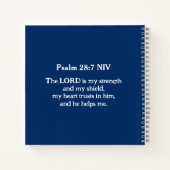 海の写真God is My Rock Bible Verse Blue ノートブック (裏面)