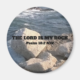海の写真The Lord is My Rock Bible Verse マグネット