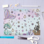 海の切り離し船の下の人魚と海賊 薄葉紙 (クラフト)