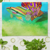 海の創造ミックスメディア キッチンタオル (折り畳み)