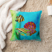 海の創造ミックスメディア クッション (ブランケット)