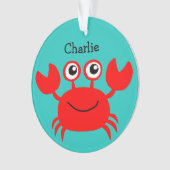 海の創造物のカスタムなモノグラムのオーナメント オーナメント (正面)